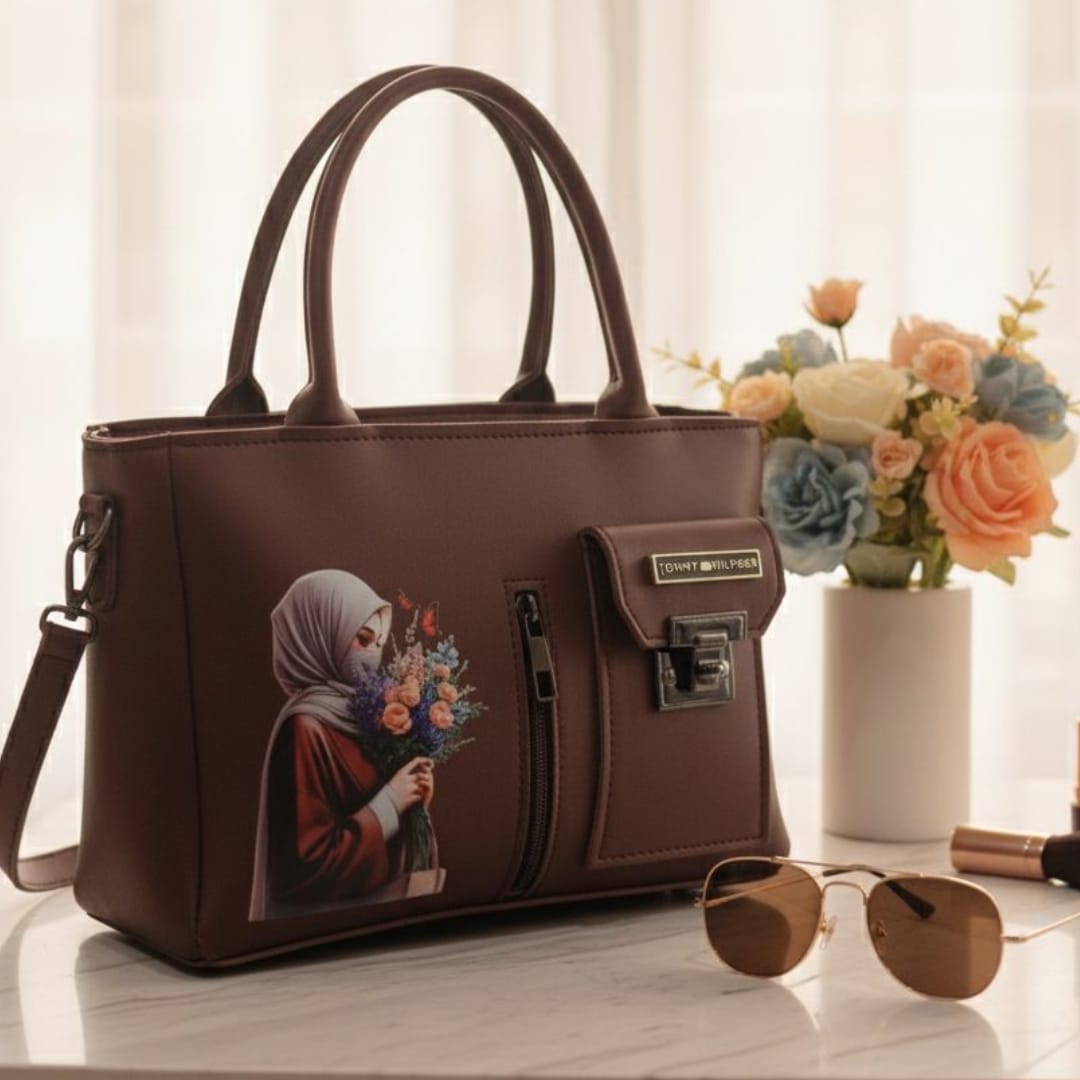 Hijab Girl Canvas Print Elegant Handbag
