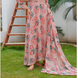 MULLBERRY PINK FLORAL MAXI ( KOREAN GEORGETTE )