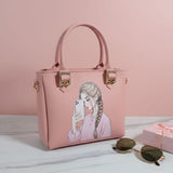 Hijab Girl Canvas Print Elegant Handbag Floral Design