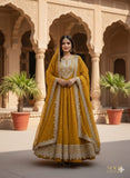 STYLISH PARTY WEAR FROCK (IF-670) FULL EMBROIDERED COMPLETE 3 PIECE SUIT